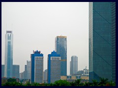 Tianhe district old part of the CBD with CITIC Plaza and Chow Tai Fook Centre.